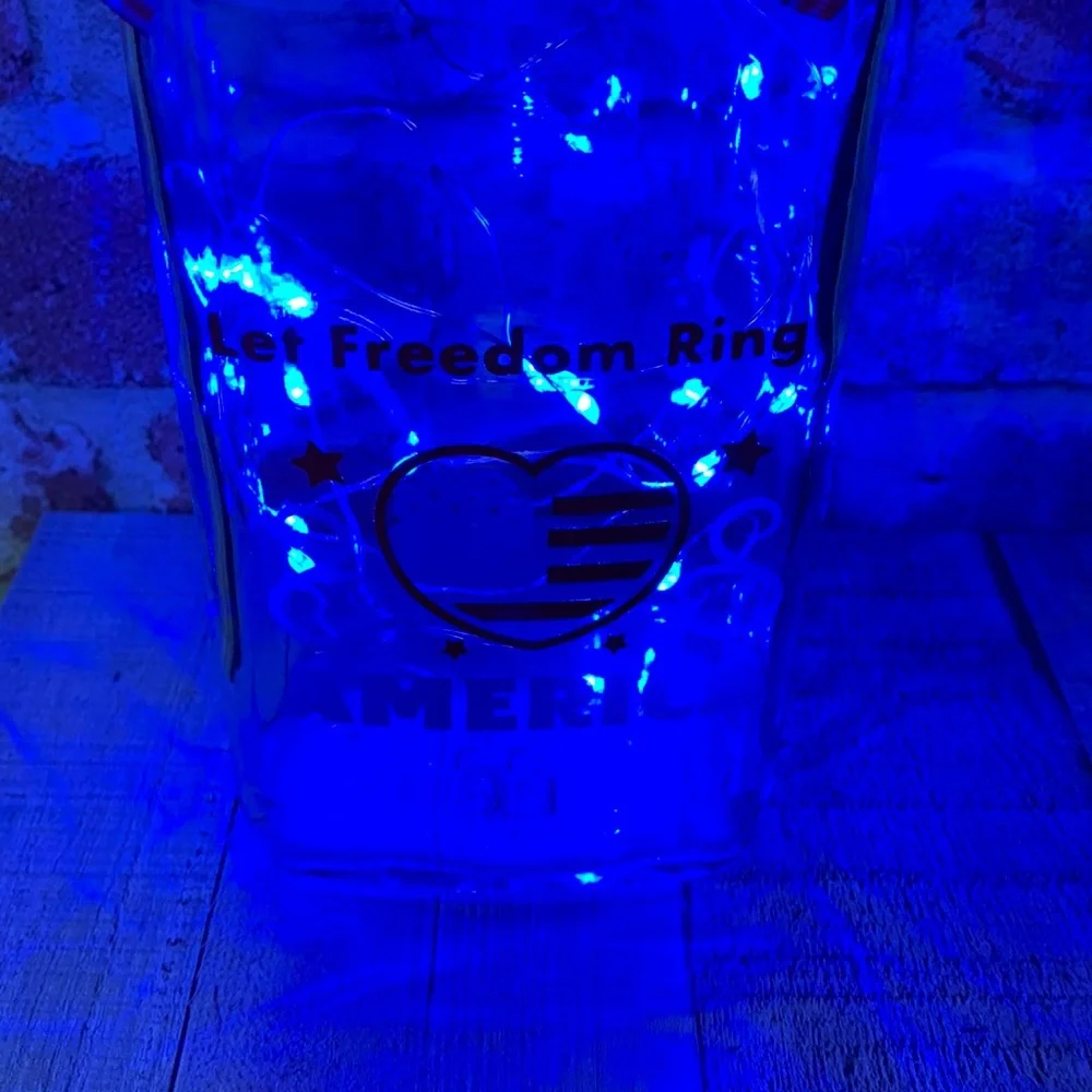 'Let Freedom Ring, America' Upcycled Spirit Bottle Lantern